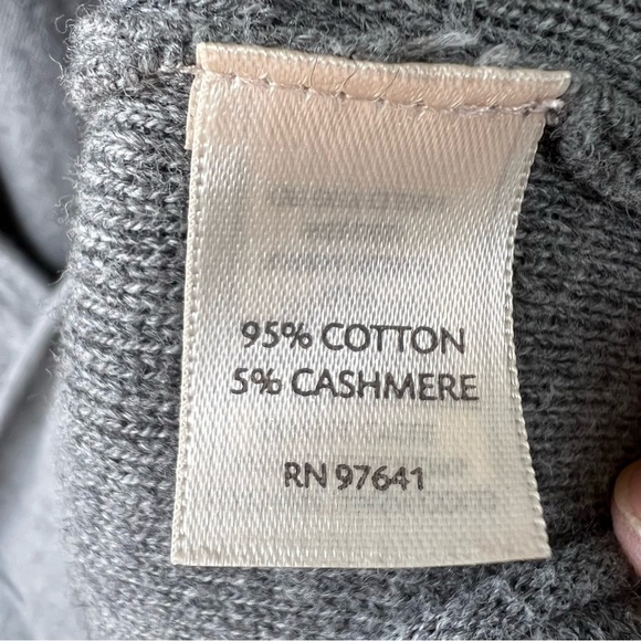 J.JILL COTTON CASHMERE OVERSIZED GRAY 3/4 SLEEVES BUTTON DOWN SWEATER SIZE XL - Picture 4 of 9